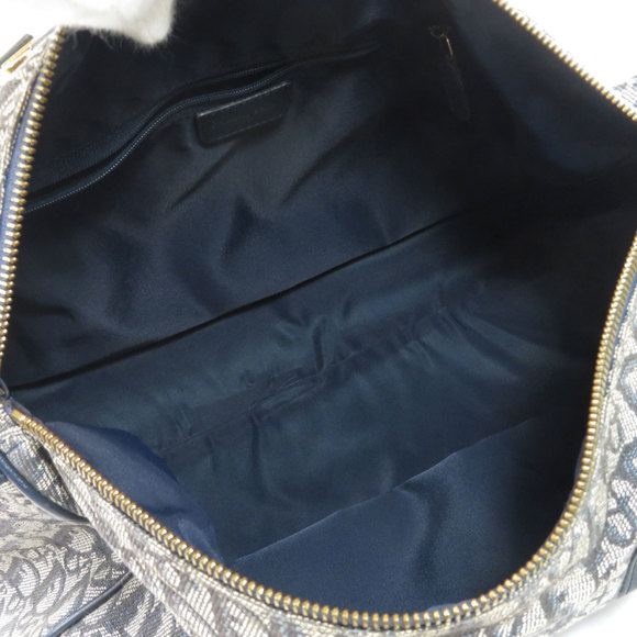 Christian Dior Trotter Pattern Boston Bag Canvas Navy - Picture 5 of 9